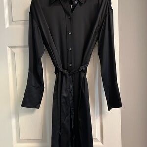 Elegant Black Button-Up Dress